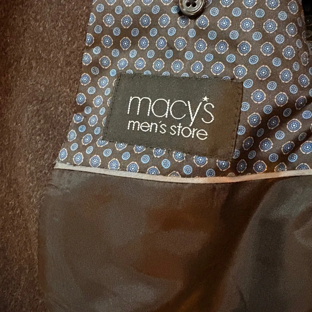 Michael Kors Mens 46L Blazer 100% Camel‎ Hair Charcoal Grey Sport Coat 2 Button